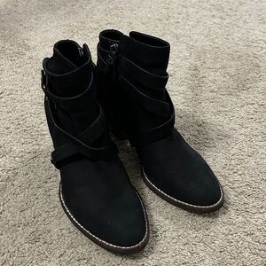 Sam Edelman Black Ankle Boots with Strap Detail